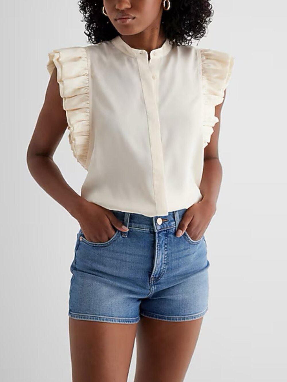 EXPRESS Flutter Sleeve Button Up Gramercy Shirt